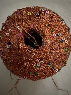 Copper Sequin Metallic Yarn Ball